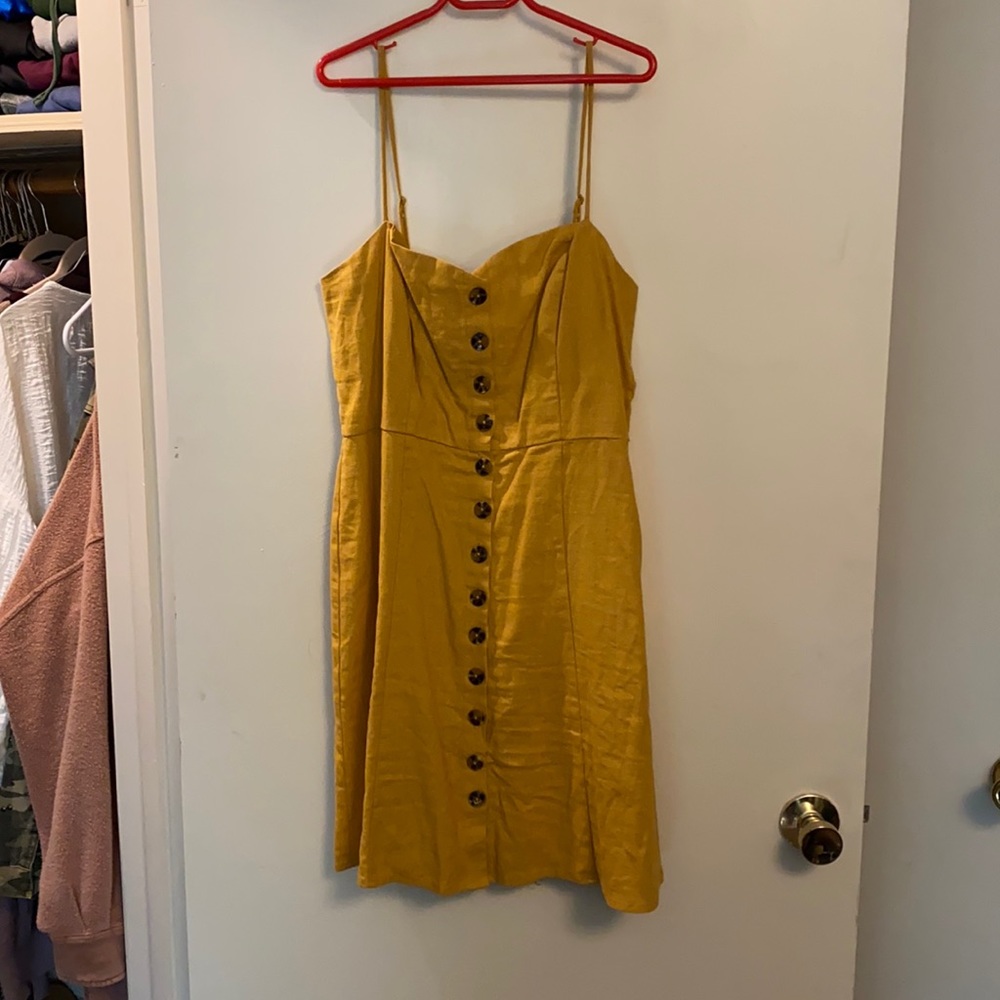 Yellow button down dress